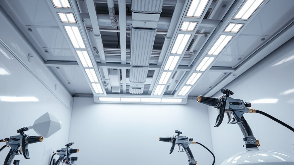 top spray booth lighting