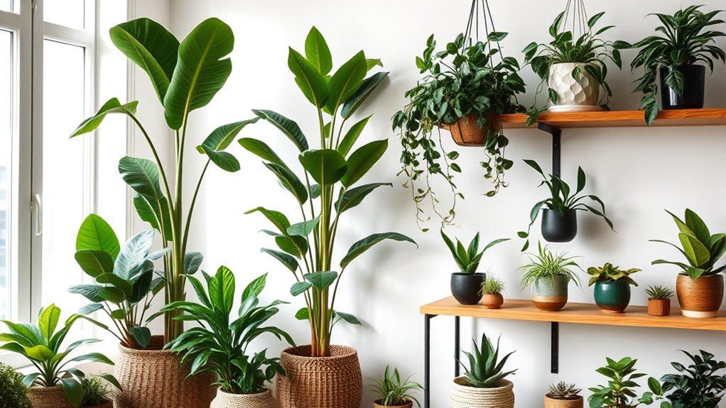 harmonious indoor plant displays