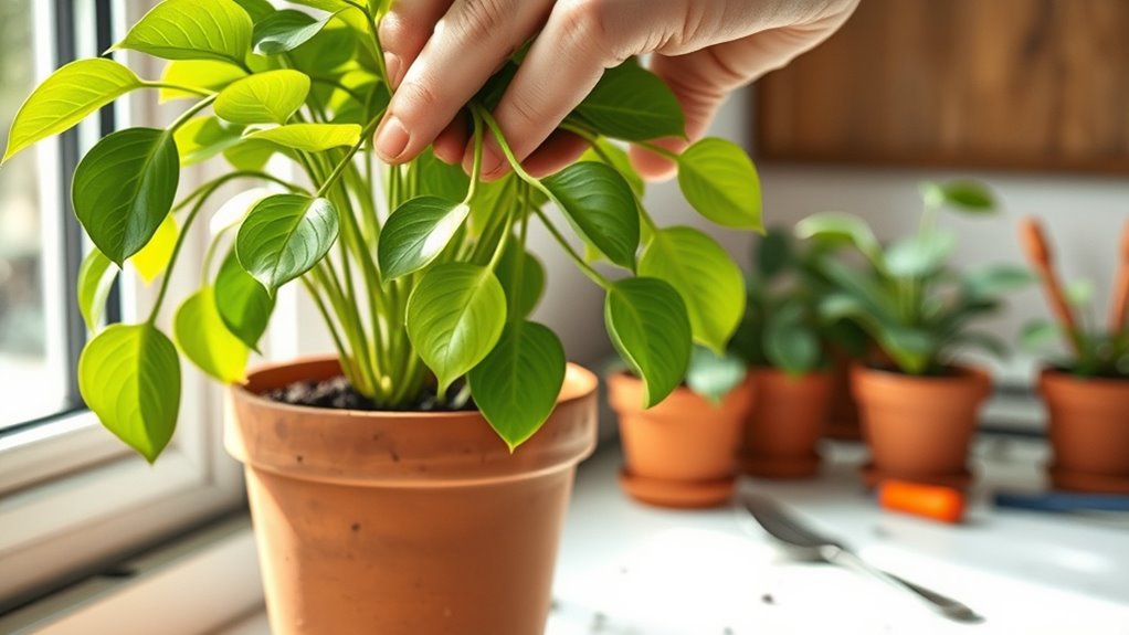 indoor plant repotting tips