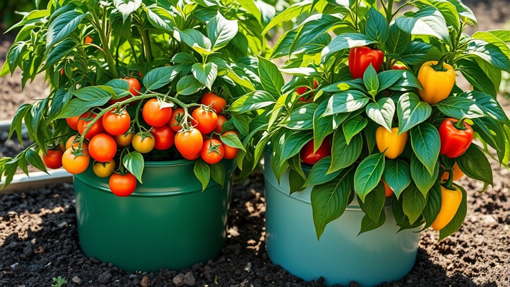 plant tomatoes peppers self water