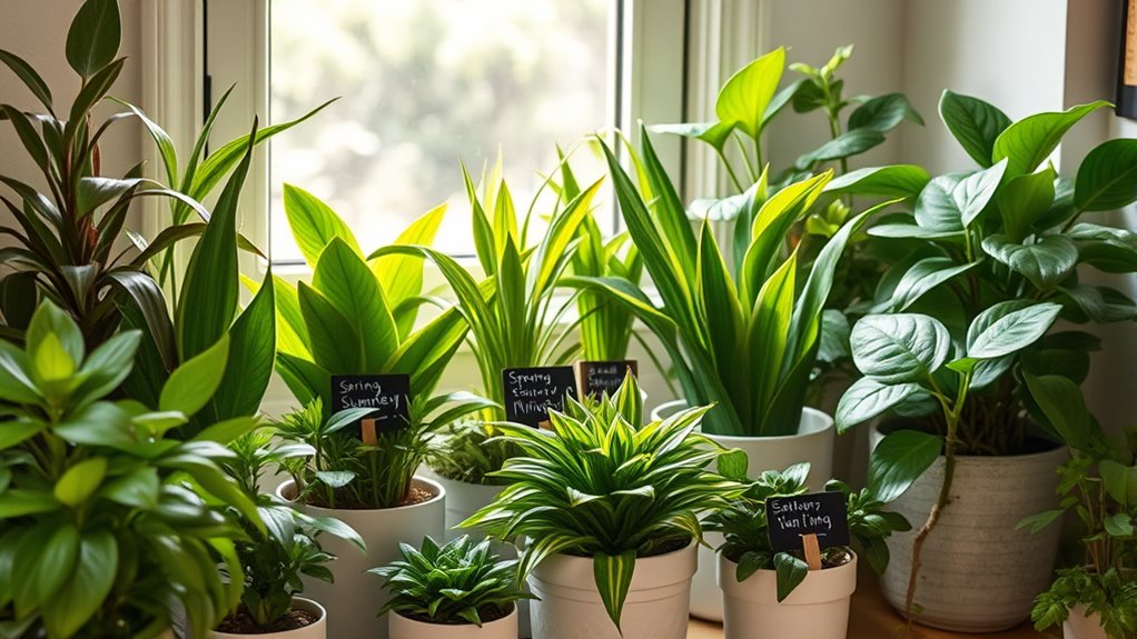seasonal indoor plant watering