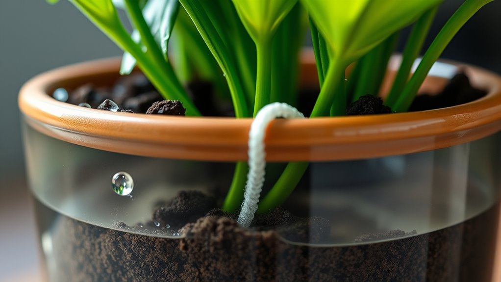 water reservoir maintains moisture