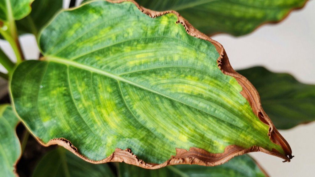 indoor leaf browning causes