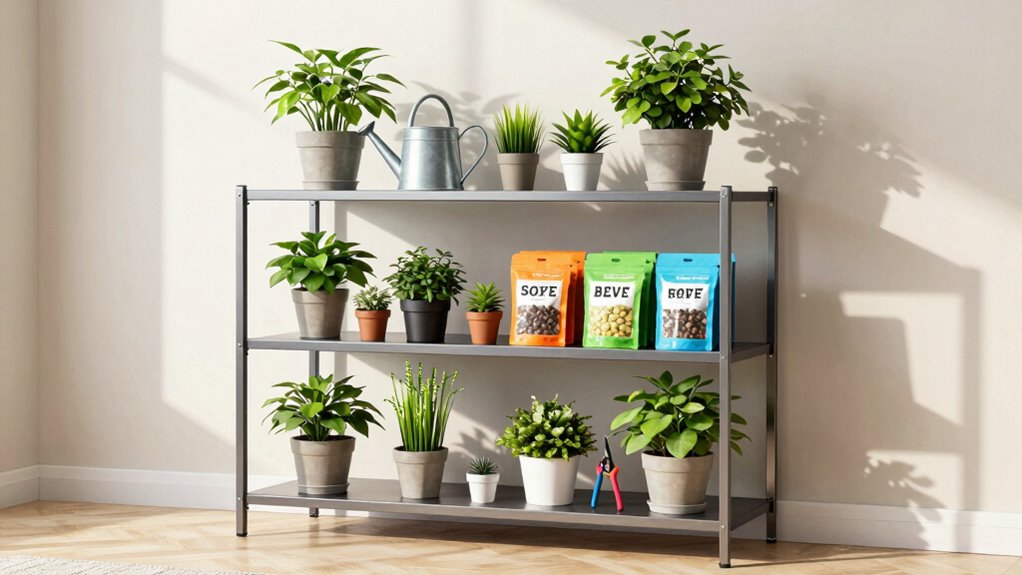organize indoor gardening supplies