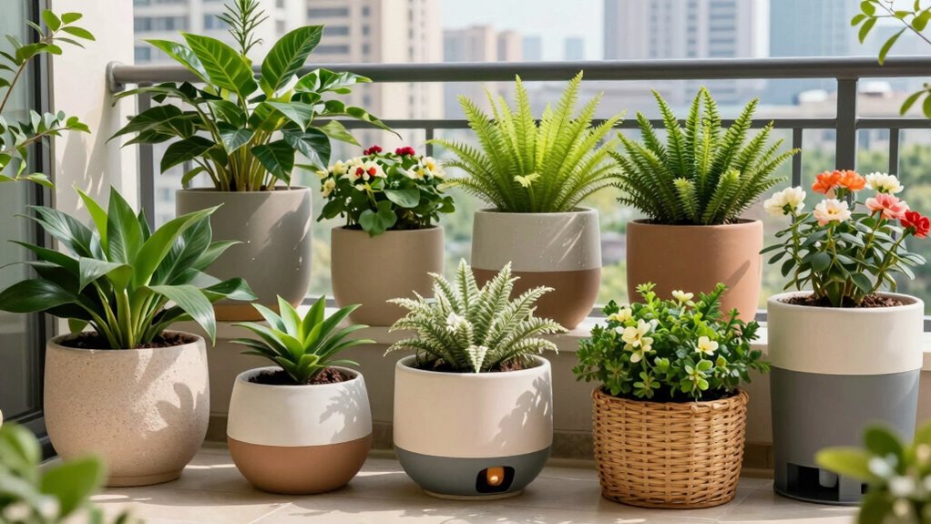 top balcony self watering pots