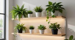 top plant shelves with grow lights