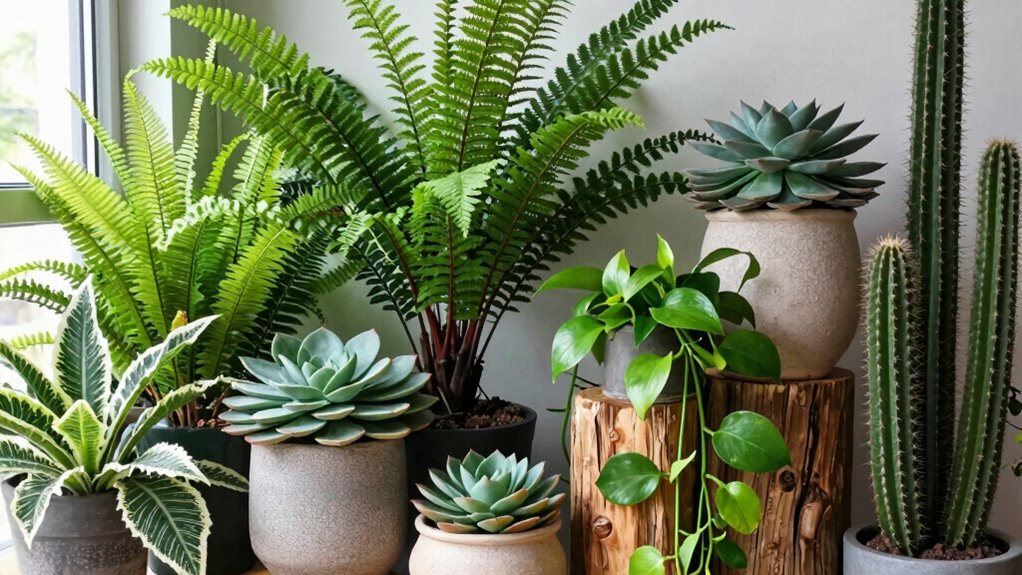 varied plant textures and heights
